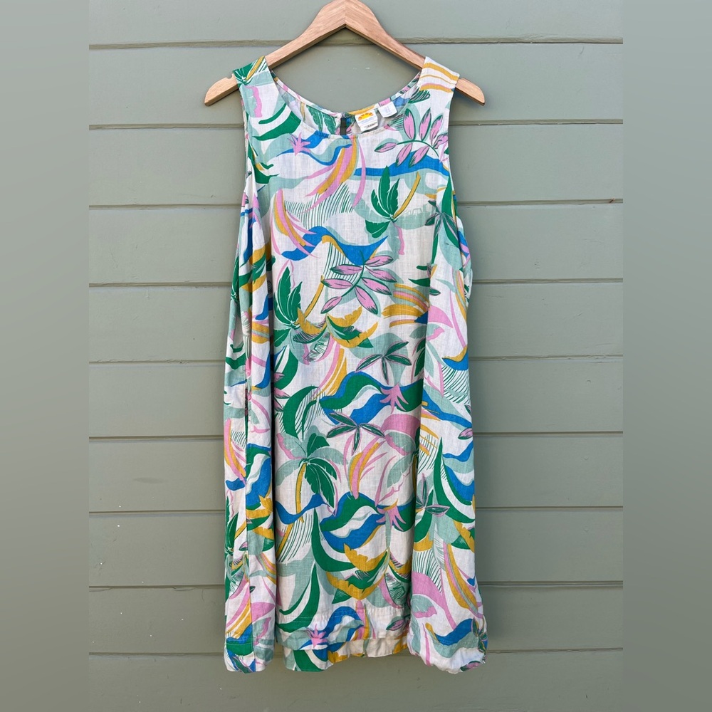 C&C California 1X linen tropical dress